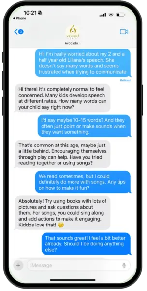 Avocado Health text-based parent coaching with the right information at the right time