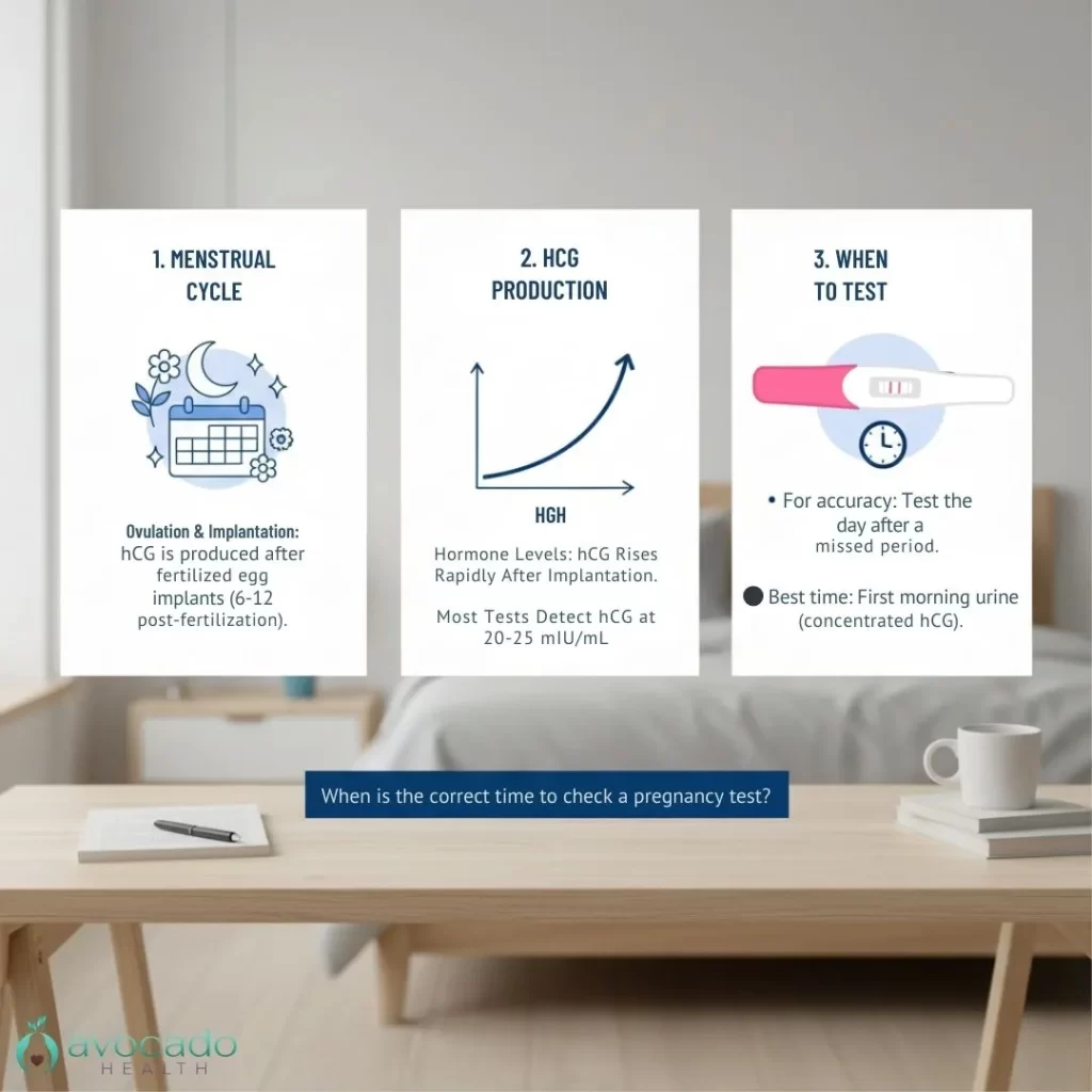 When is the correct time to check a pregnancy test